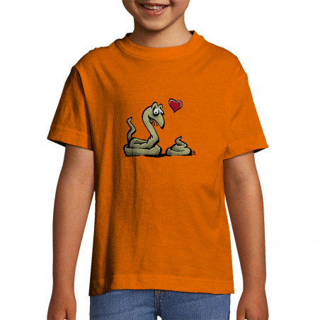 T-shirt enfant orange Coup de foudre (Laul,Animaux,Humour)