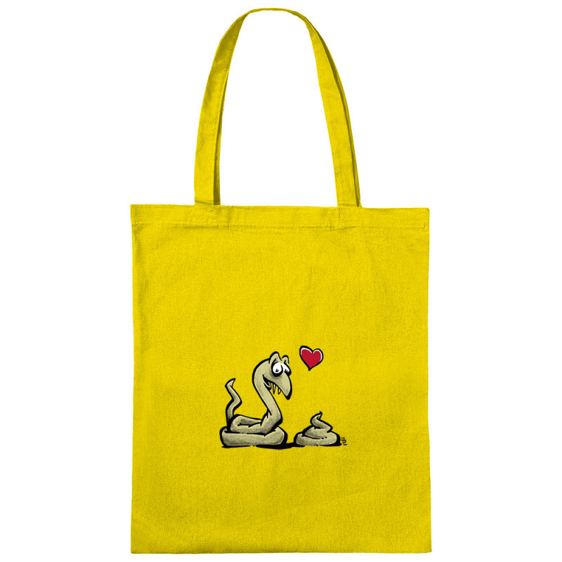 Sac shopping en toile jaune Coup de foudre (Laul,Animaux,Humour)