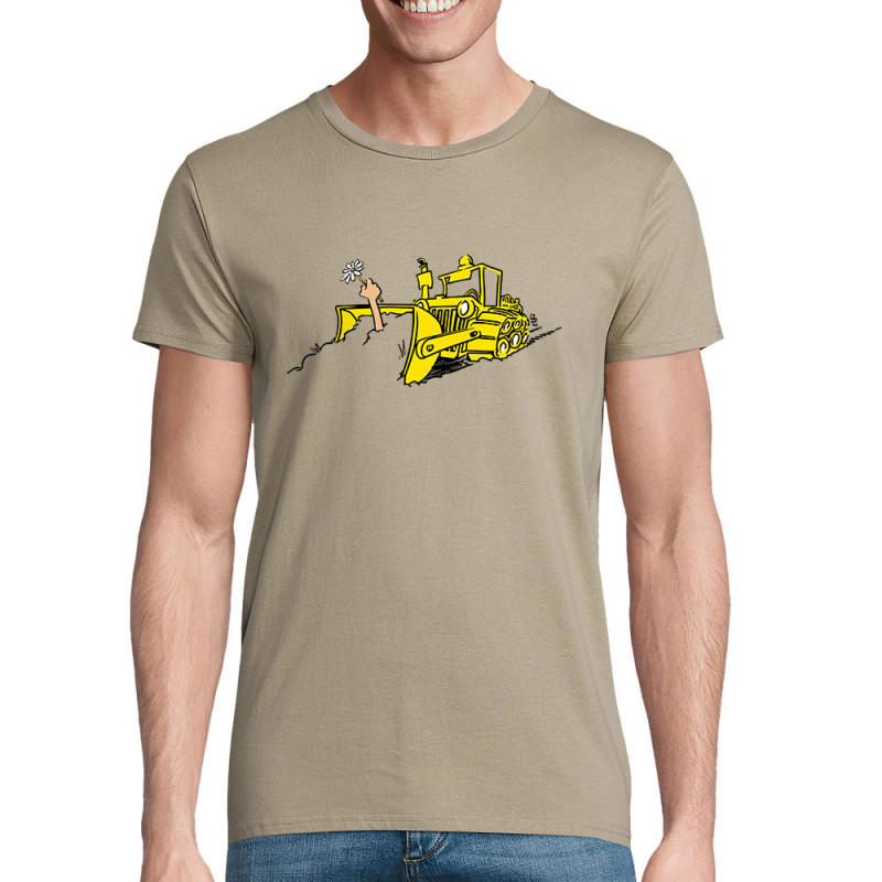 T-shirt homme coton bio kaki Ecolo-sceptique (Laul,Ecologie)