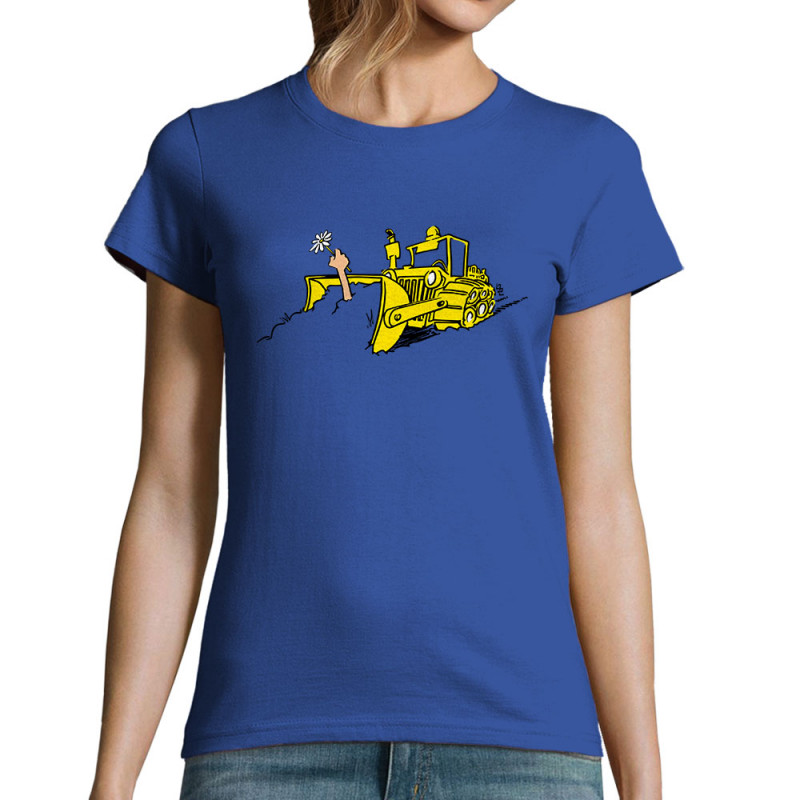 T-shirt femme bleu royal Ecolo-sceptique (Laul,Ecologie)