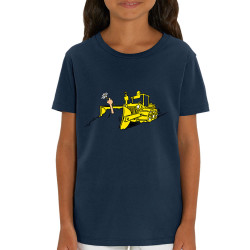 T-shirt enfant coton bio bleu marine Ecolo-sceptique (Laul,Ecologie)