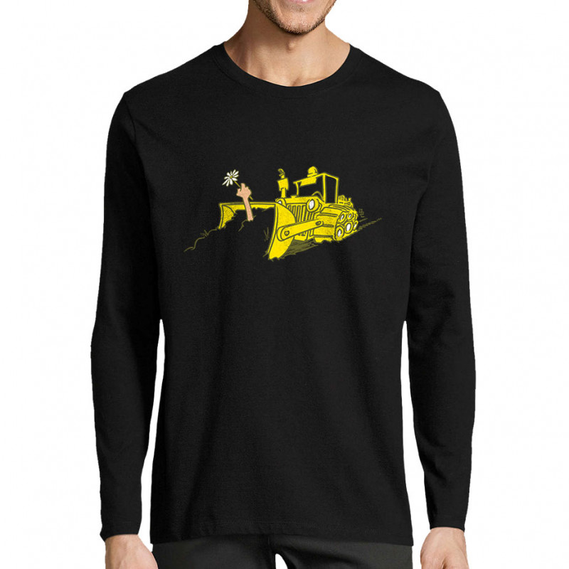 T-shirt homme manches longues noir Ecolo-sceptique (Laul,Ecologie)