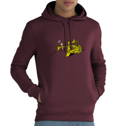 Sweat homme à capuche coton bio bordeaux Ecolo-sceptique (Laul,Ecologie)