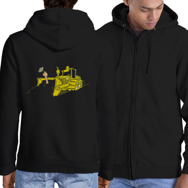 Sweat homme à capuche zippé noir Ecolo-sceptique (Laul,Ecologie)