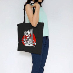 Sac shopping en toile noir Danse la mort (Laul,Têtes de morts)