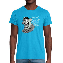 T-shirt homme coton bio bleu azur Marrez-vous (Laul)