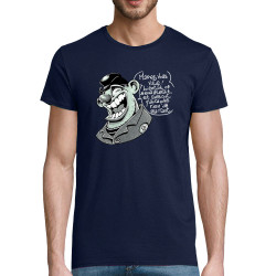 T-shirt homme coton bio bleu marine Marrez-vous (Laul)