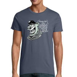 T-shirt homme coton bio bleu denim Marrez-vous (Laul)