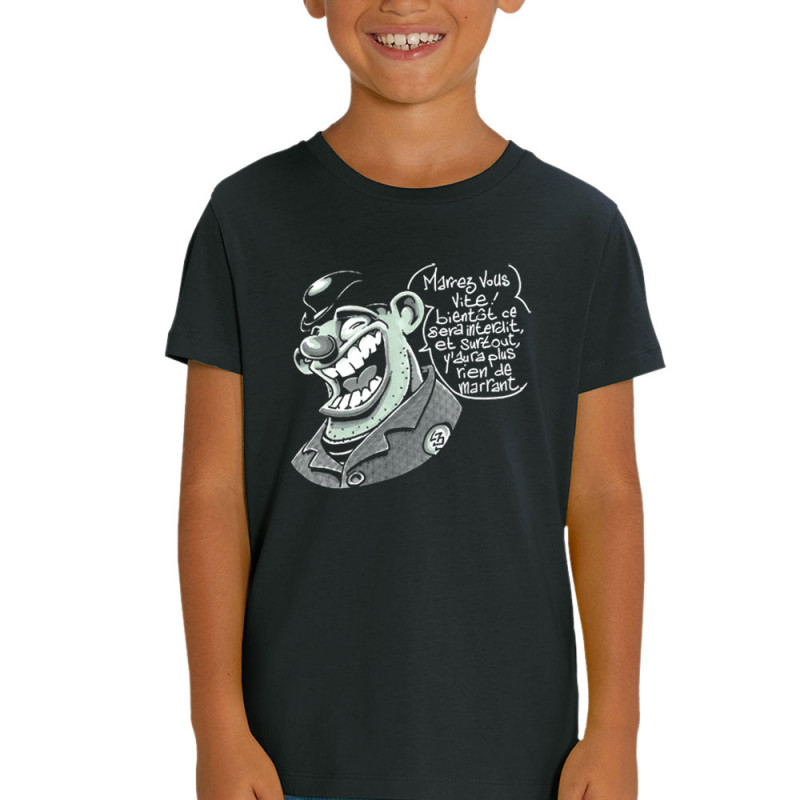 T-shirt enfant coton bio noir Marrez-vous (Laul)