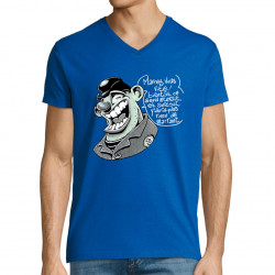 T-shirt homme col V bleu royal Marrez-vous (Laul)
