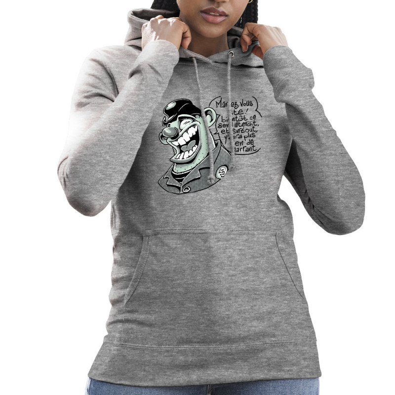Sweat femme à capuche gris chiné Marrez-vous (Laul)