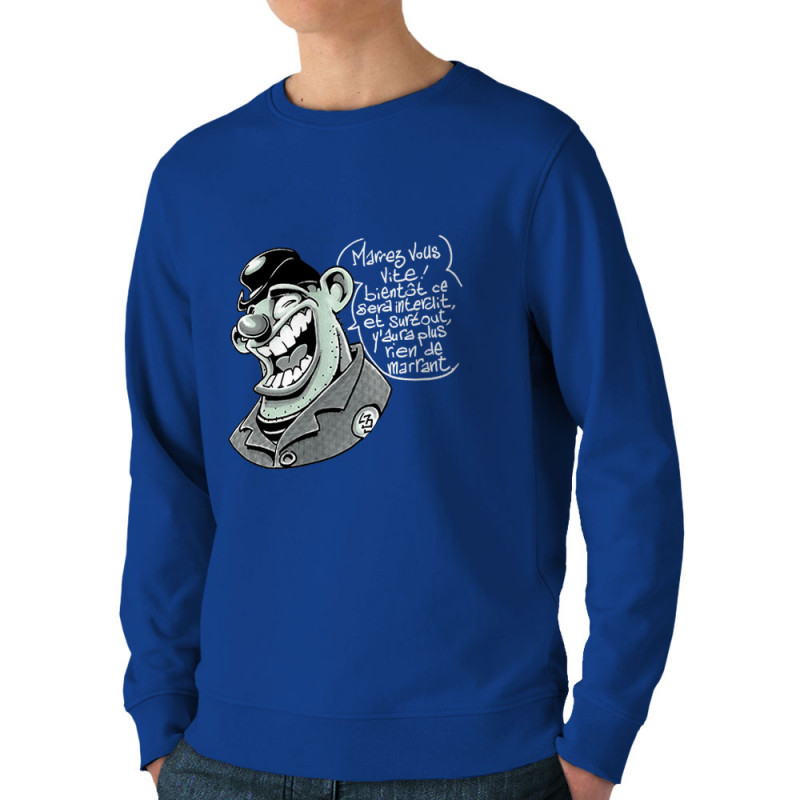 Sweat homme bio col rond bleu royal Marrez-vous (Laul)