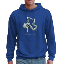 Sweat homme à capuche bleu royal Ça sera sans moi (Laul)