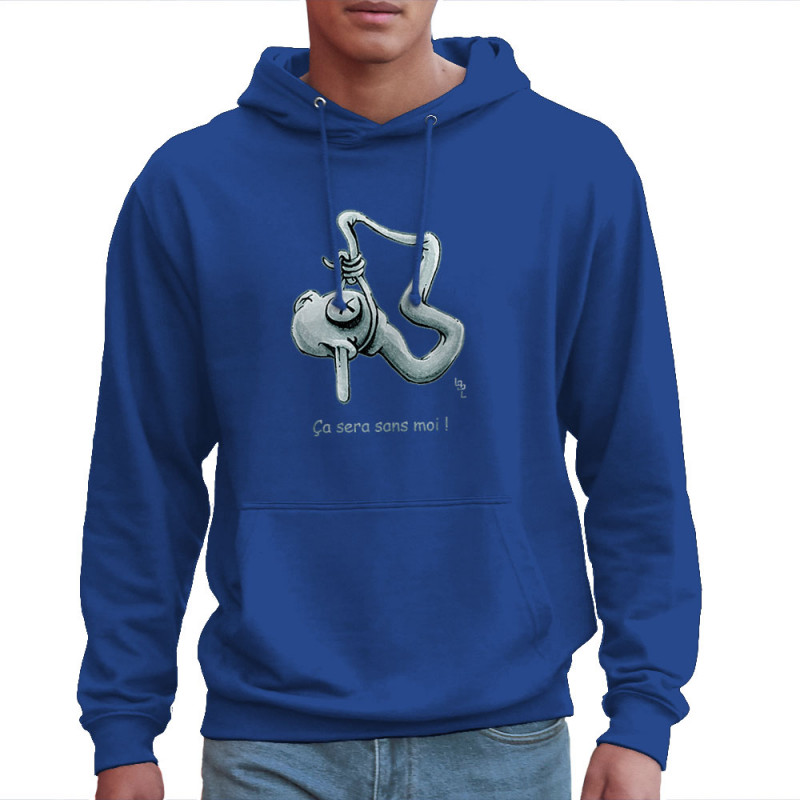 Sweat homme à capuche bleu royal Ça sera sans moi (Laul)
