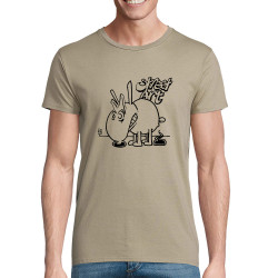 T-shirt homme coton bio kaki Street Art (Laul,Animaux,Humour)
