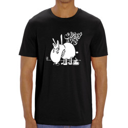 T-shirt homme coton bio noir Street Art (Laul,Animaux,Humour)