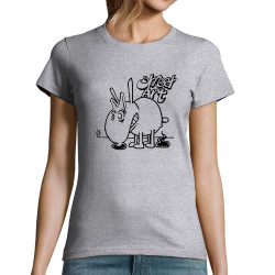 T-shirt femme gris chiné Street Art (Laul,Animaux,Humour)