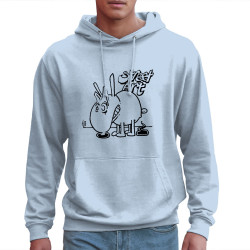 Sweat homme à capuche bleu ciel Street Art (Laul,Animaux,Humour)