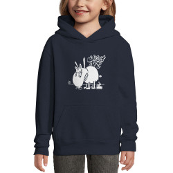Sweat enfant à capuche bleu marine Street Art (Laul,Animaux,Humour)