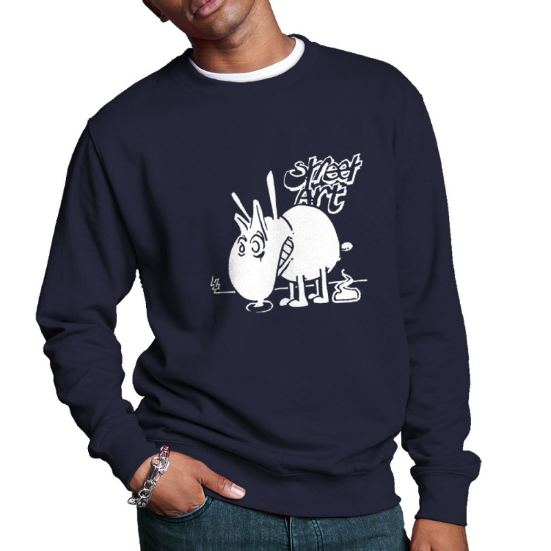 Sweat homme col rond bleu marine Street Art (Laul,Animaux,Humour)