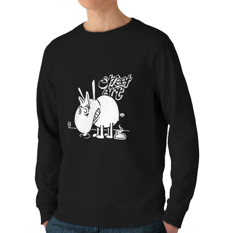 Sweat homme bio col rond noir Street Art (Laul,Animaux,Humour)