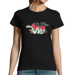 T-shirt femme noir Asticot (Laul,Animaux)