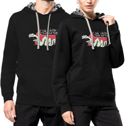Sweat capuche à motifs unisexe noir et têtes de mort mexicaines Asticot (Laul,Animaux)
