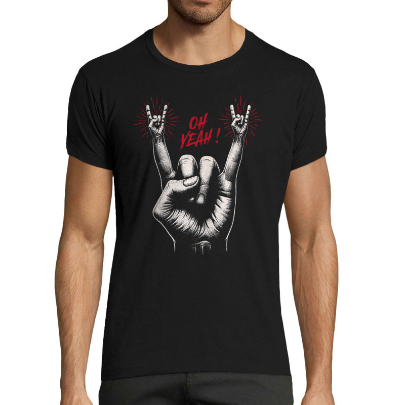 T-shirt homme fit noir Oh Yeah (Ted Boundy,Rock & Punk)