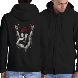 Sweat homme à capuche zippé noir Oh Yeah (Ted Boundy,Rock & Punk)