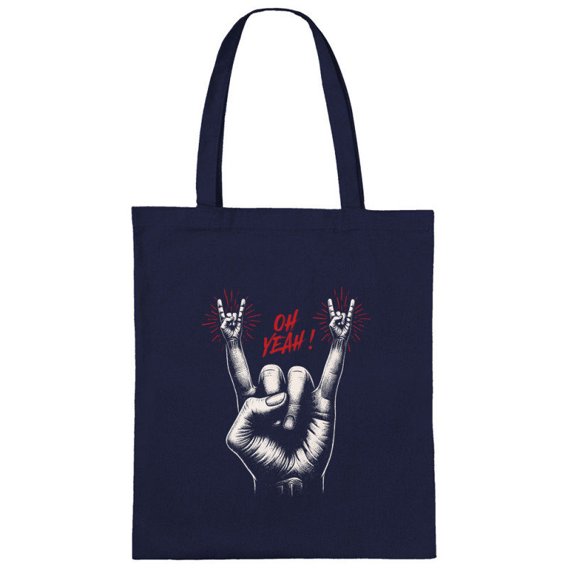 Sac shopping en toile bleu marine Oh Yeah (Ted Boundy,Rock & Punk)