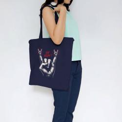 Sac shopping en toile bleu marine Oh Yeah (Ted Boundy,Rock & Punk)