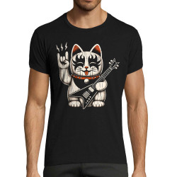 T-shirt homme fit noir Manekiss Neko (Ted Boundy,Animaux,Chats,Rock & Punk)