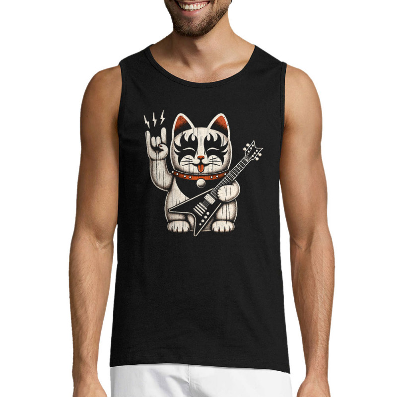 Débardeur homme noir Manekiss Neko (Ted Boundy,Animaux,Chats,Rock & Punk)