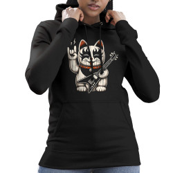Sweat femme à capuche noir Manekiss Neko (Ted Boundy,Animaux,Chats,Rock & Punk)