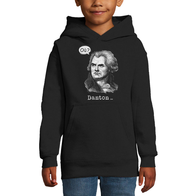 Sweat enfant à capuche noir Danton (Gondrax,Humour)