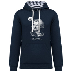 Sweat capuche à motifs unisexe bleu marine et marinière Danton (Gondrax,Humour)