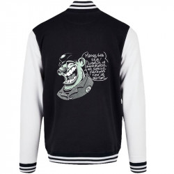 Teddy baseball en molleton noir et blanc Marrez-vous (Laul)