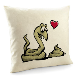 Coussin naturel Coup de foudre (Laul,Animaux,Humour)