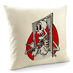 Coussin naturel Danse la mort (Laul,Têtes de morts)