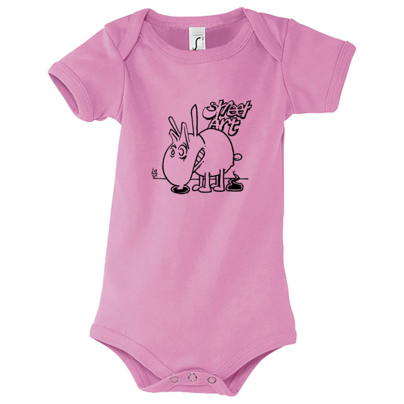 Body bébé rose Street Art (Laul,Animaux,Humour)