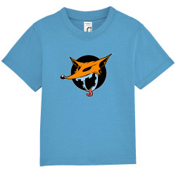 T-shirt bébé bleu azur A belles dents (Laul,Animaux)