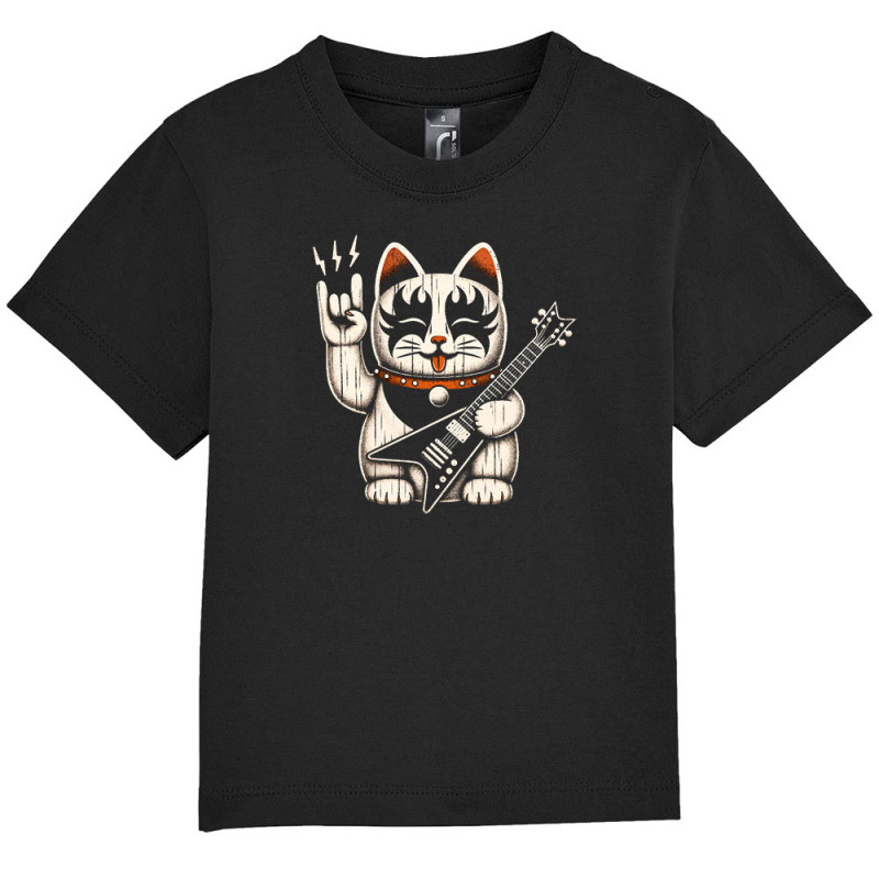 T-shirt bébé noir Manekiss Neko (Ted Boundy,Animaux,Chats,Rock & Punk)