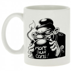 Mug blanc Mort aux cons (Laul,Slogans Débiles)