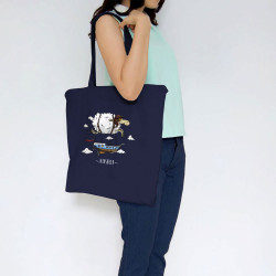 Sac shopping en toile bleu marine Airsheep (Mr Mouton,Animaux)