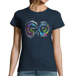 T-shirt femme bleu marine Infiniment chouette (Zewa,Animaux)