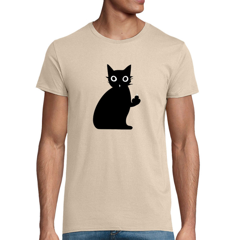 T-shirt homme coton bio naturel Chat fuck (Zewa,Animaux,Chats)