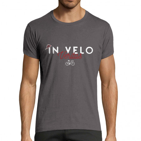 T-shirt homme fit gris foncé In vélo veritas (Ptit Mytho,Vélo)