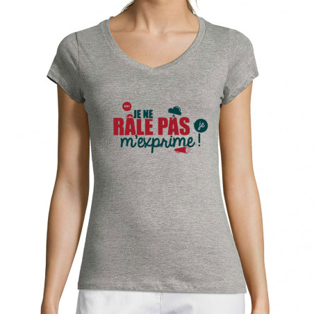 T-shirt femme col V "Je ne...