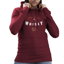 Sweat femme à capuche bordeaux Jack a dit sers-moi un whisky (Ptit Mytho,Alcool)