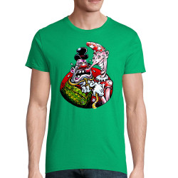 T-shirt homme coton bio vert prairie Cravate (Laul)